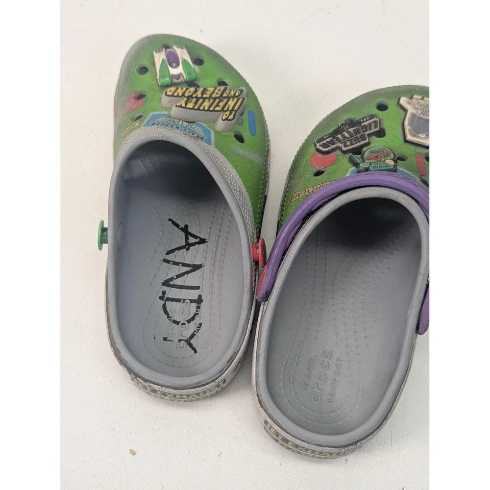 Crocs Clogs Kids Size 13 Green Buzz Lightyear Toy Story‎ Disney Slip On